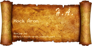 Hock Áron névjegykártya